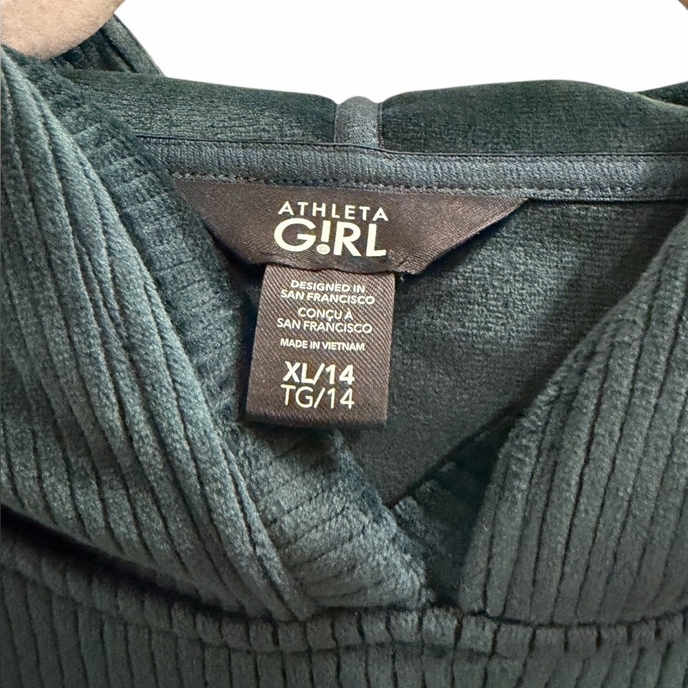 ATHLETA GIRL Cozy Rib Hoodie Dark Green Size XL / 14 - Picture 8 of 8